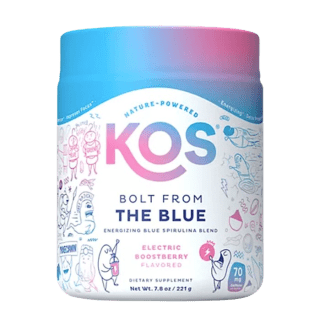 KOS Bolt From The Blue Energizing Blue Spirulina Blend - Electric Boostberry, 28 Servings
